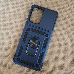 Cell Phone Case For Motorola Edge 2024 Navy Blue Kickstand Screen Protector